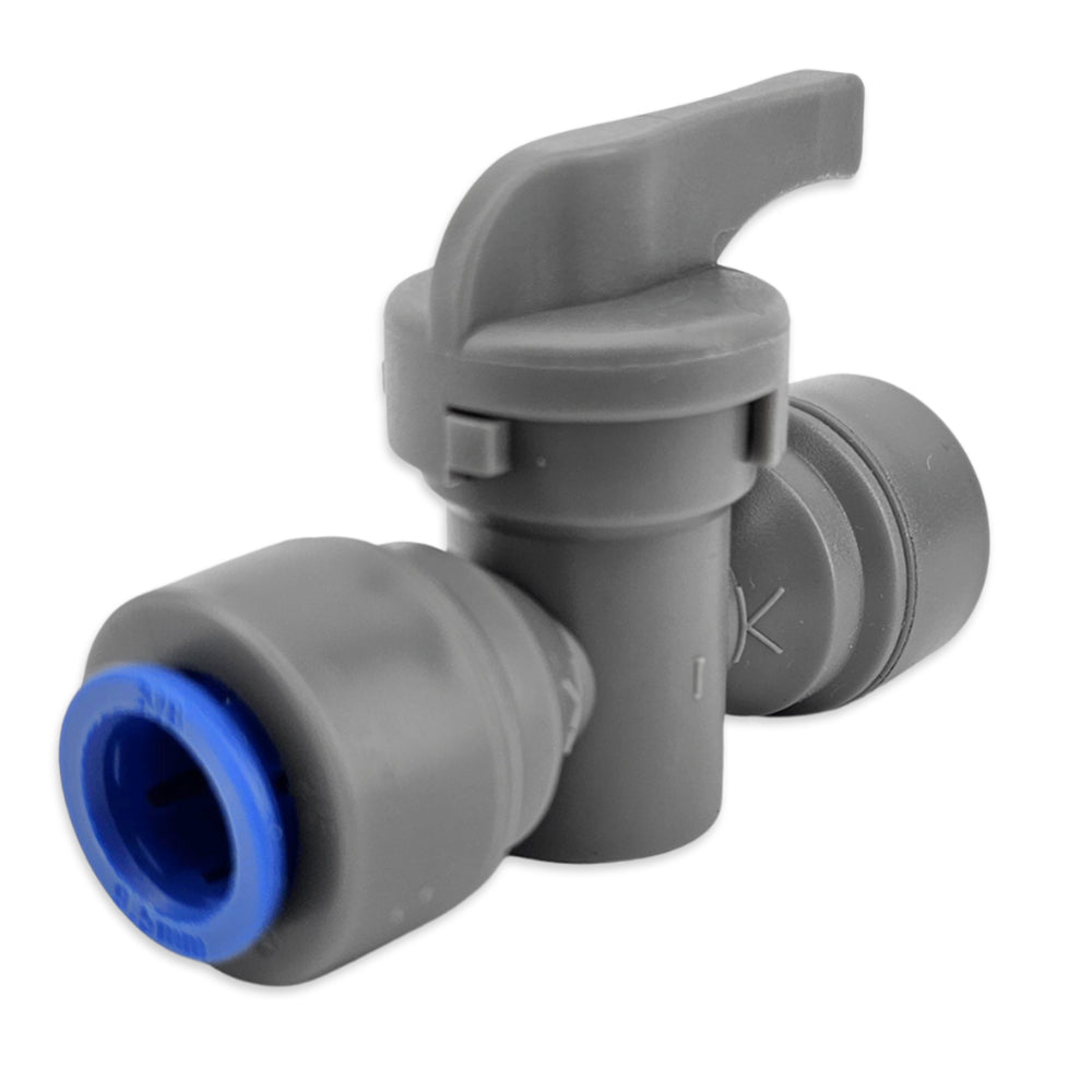 This push in ball valve joiner is suitable for our EVABarrier Beer & Gas hosing in 9.5mm (3/8") OD line to 6.5mm (1/4") OD.