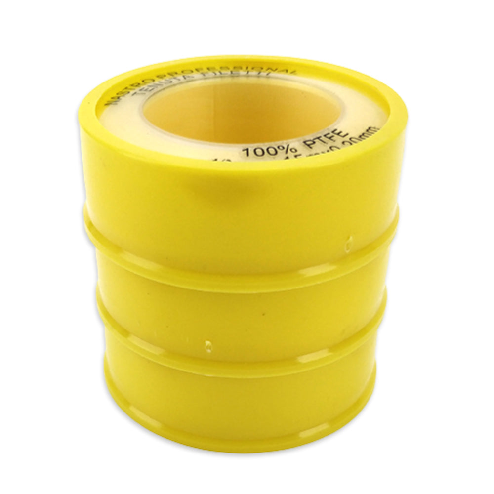 Our Yellow PTFE Plumbers Tape, the essential solution for leak-free threaded pipe connections.