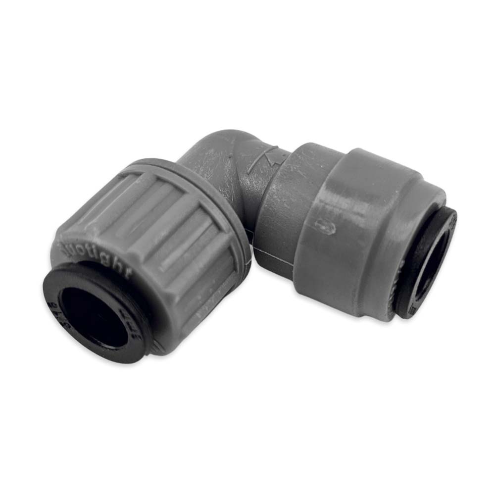 One side is a standard 8mm (5/16) duotight push in fitting, where the other side is a compression adapted duotight (Screw Lock)