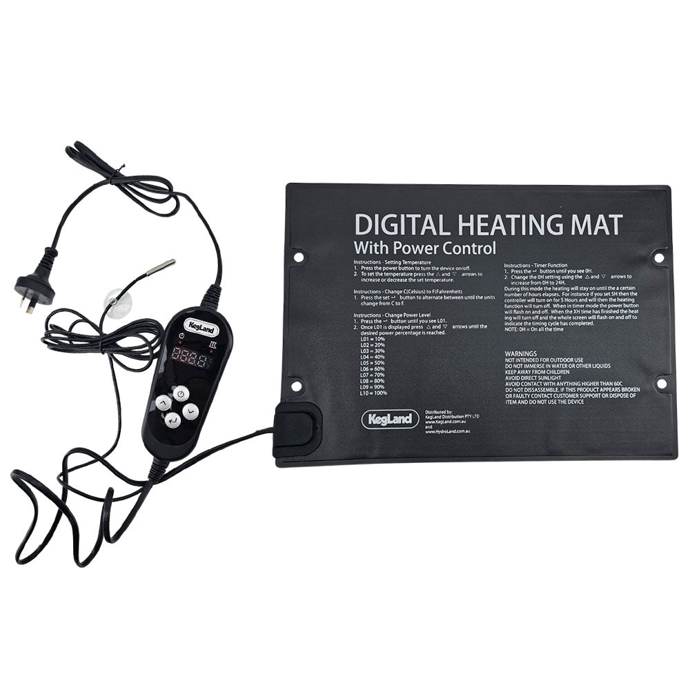 This can be used to help raise seedlings in the cold. Each kit comes with its own individual power / timer control and thermostat.