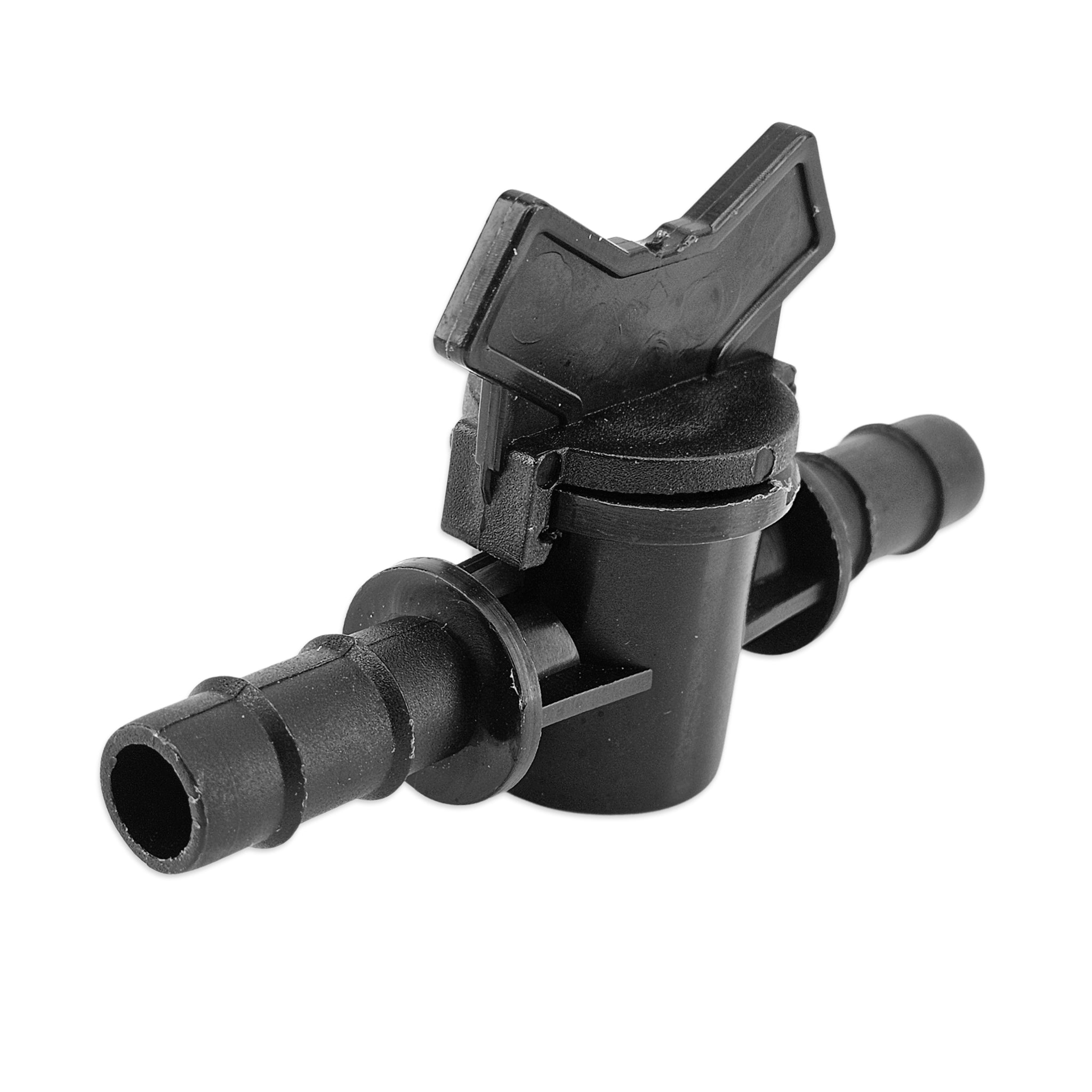 13mm Barbed Ball Valve for hydroponics and gardening in the ON Position.