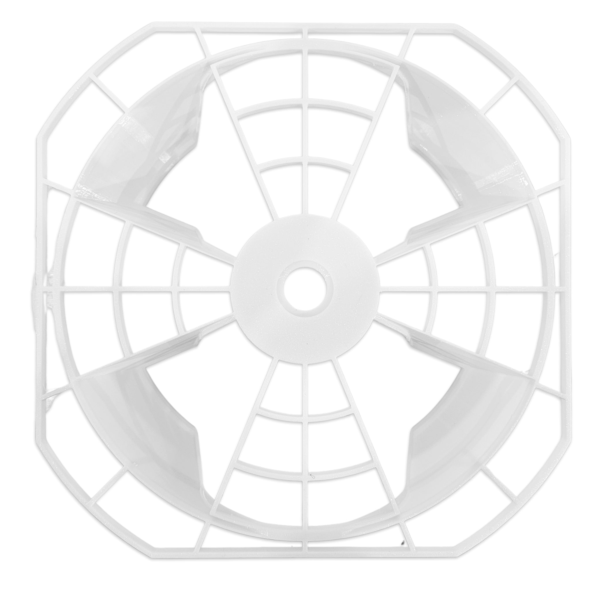 White hydroponic Hooch base for spiked wicking systems top down aertial view.