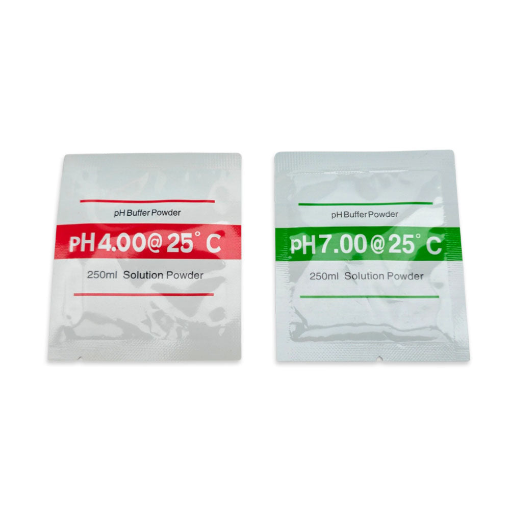 pH 4.00 and pH 7.00 buffer powders for calibrating Bluelab pH pens