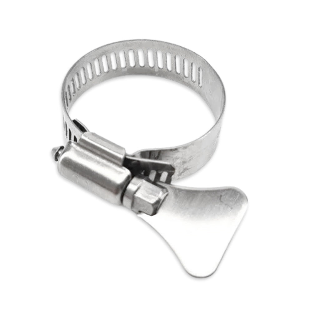 If a larger diameter is required then multiple worm type hose clamps can be attached together.