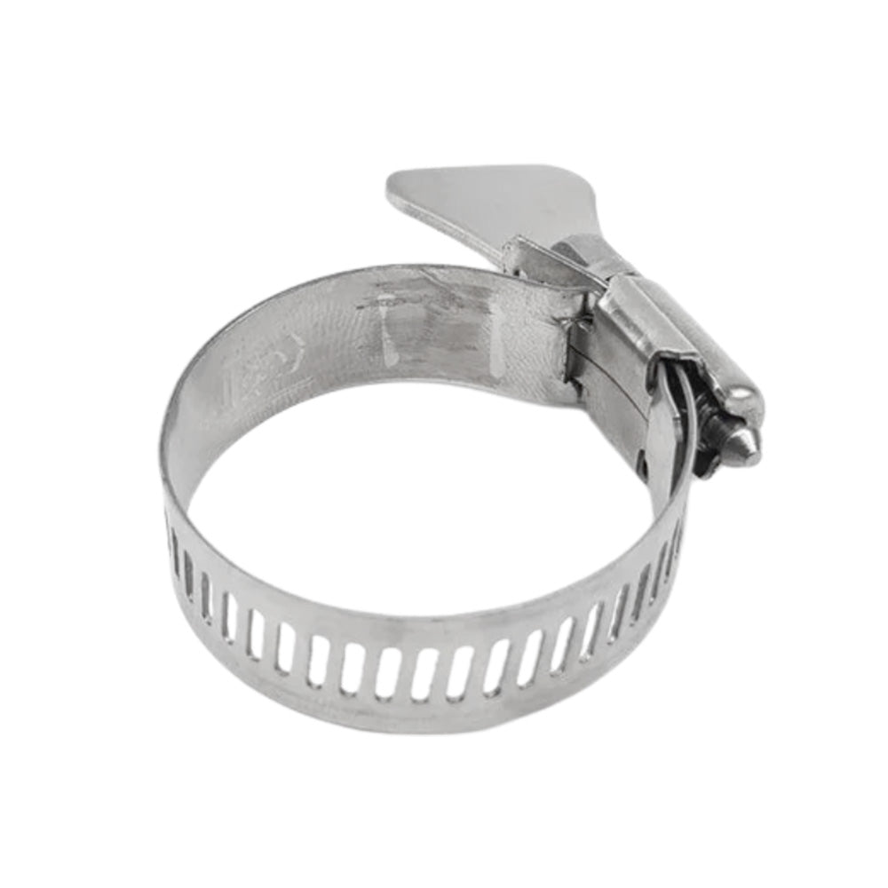 If a larger diameter is required then multiple worm type hose clamps can be attached together.