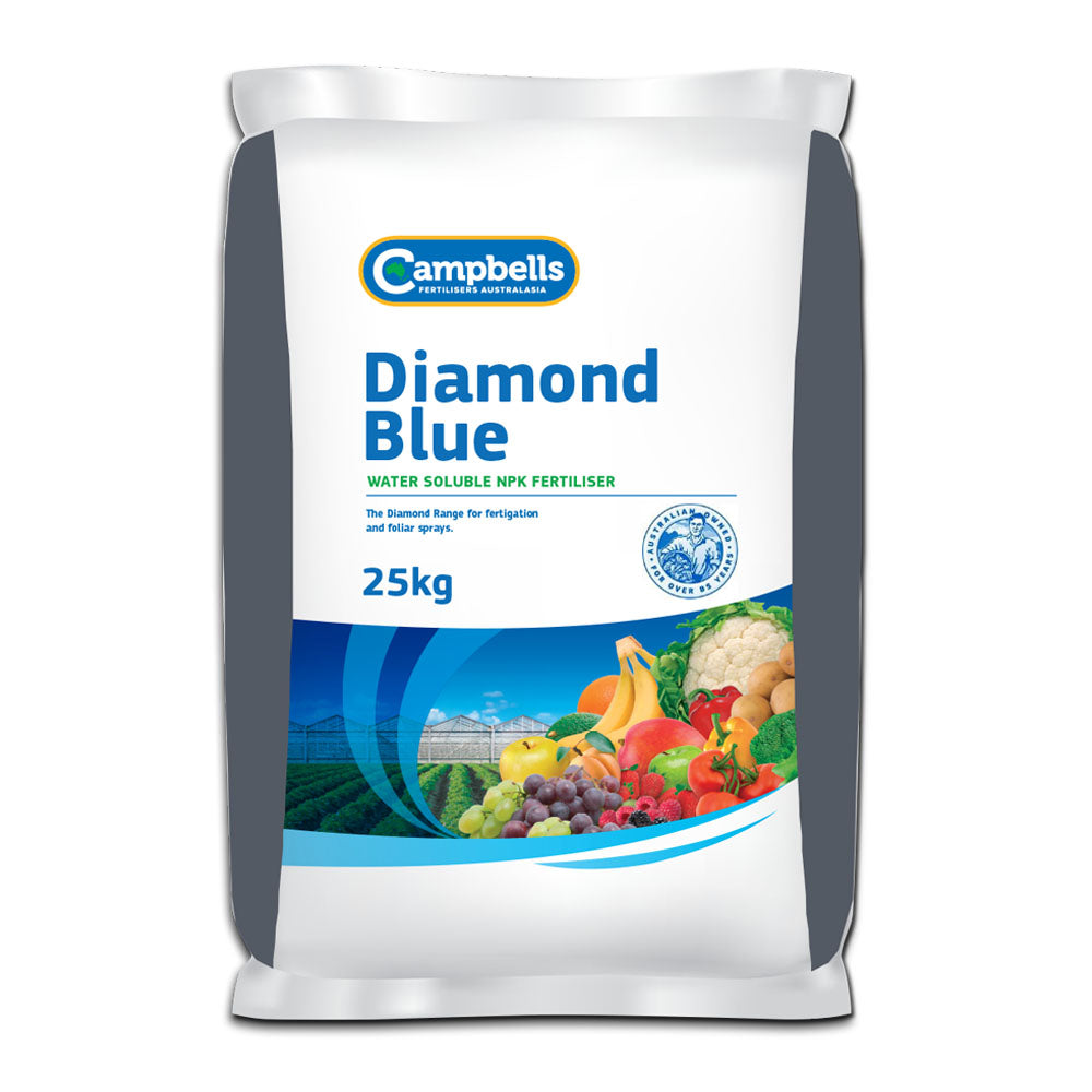 Campbells Diamond Blue 25kg Bag - Water Soluble NPK Fertiliser for early stage plant growth.
