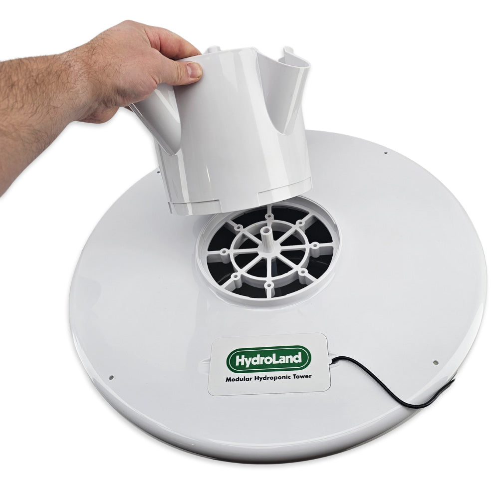 Grow Vegetables and Herbs in tight spaces with the HydroLand Vertical Hydroponic Planting Tower.