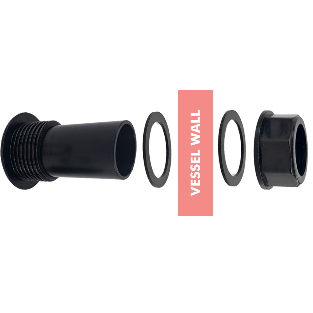 Multi-Flex - 40mm Hole Bulkhead x 32mm Barb