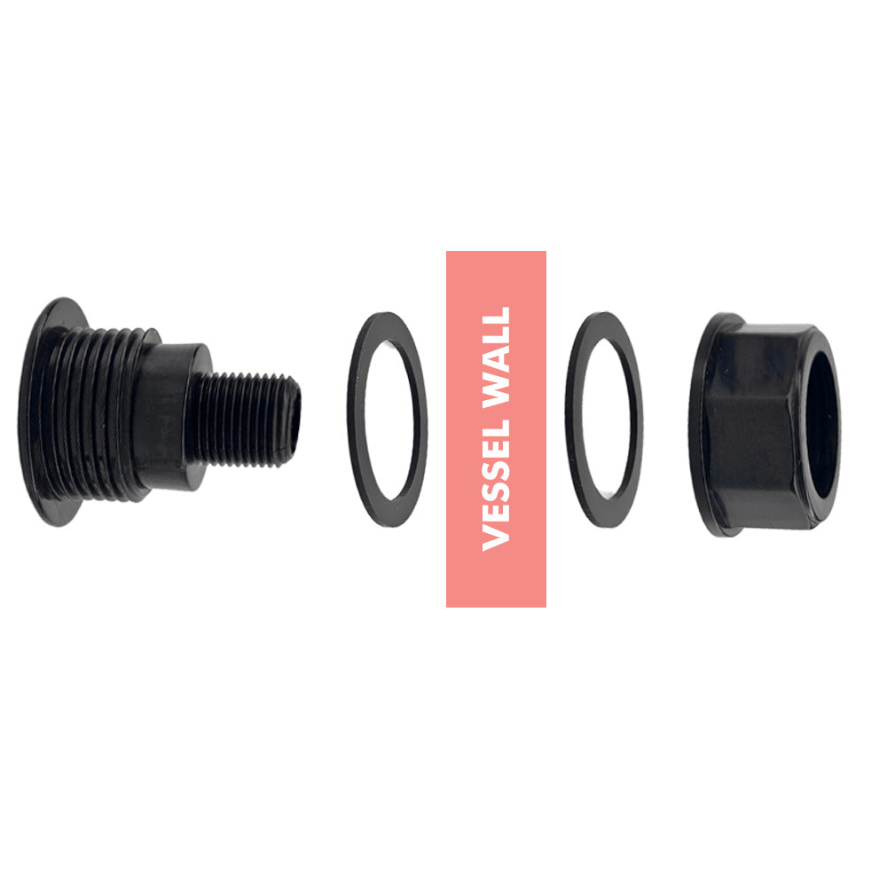 Multi-Flex - 40mm Hole Bulkhead x 1/2' Male + Female