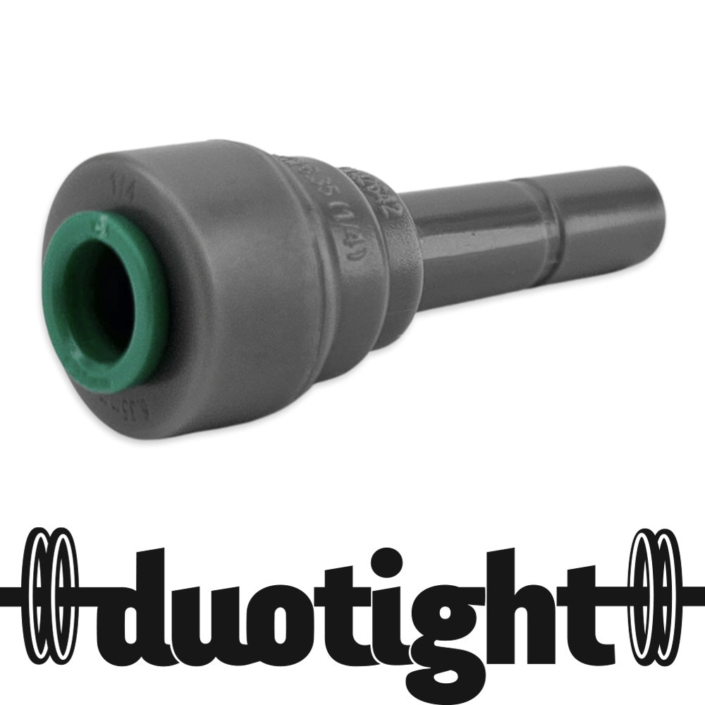 This reducer is suitable for our EVABarrier Beer & Gas hosing 6.35mm (1/4") OD Hosing that can be fitted to any female duotight push fit in 8mm (3/8").