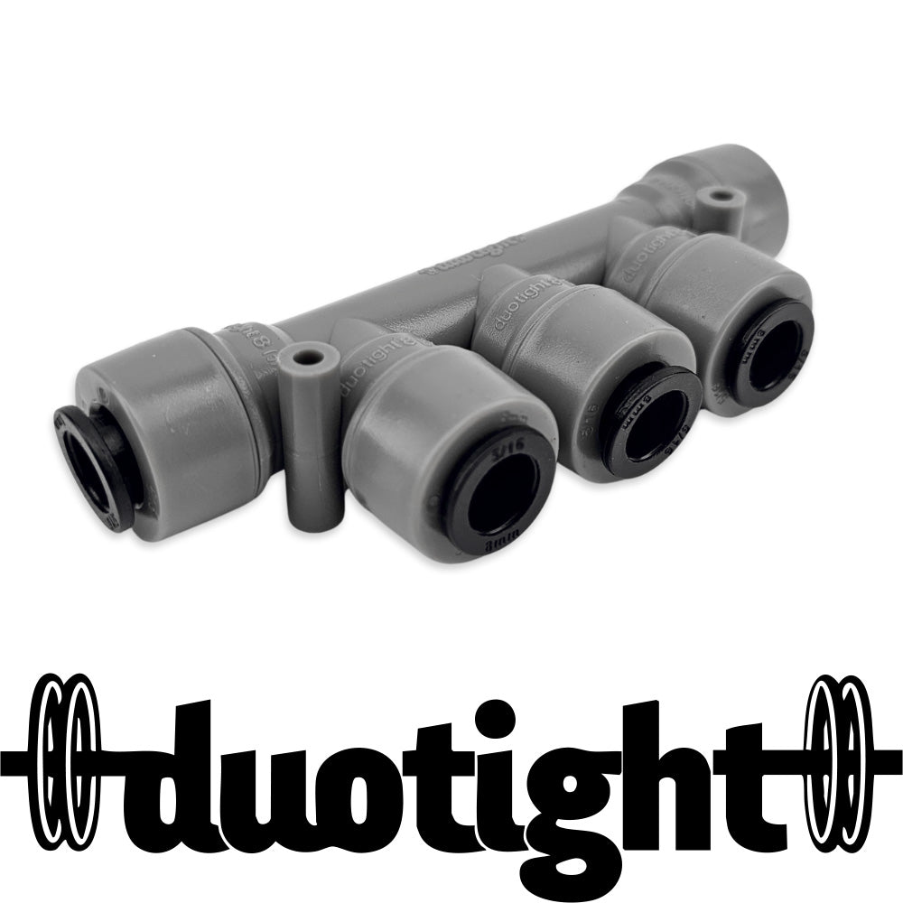 Split any 8mm liquid or gas line into 4 separate lines with this one fitting.