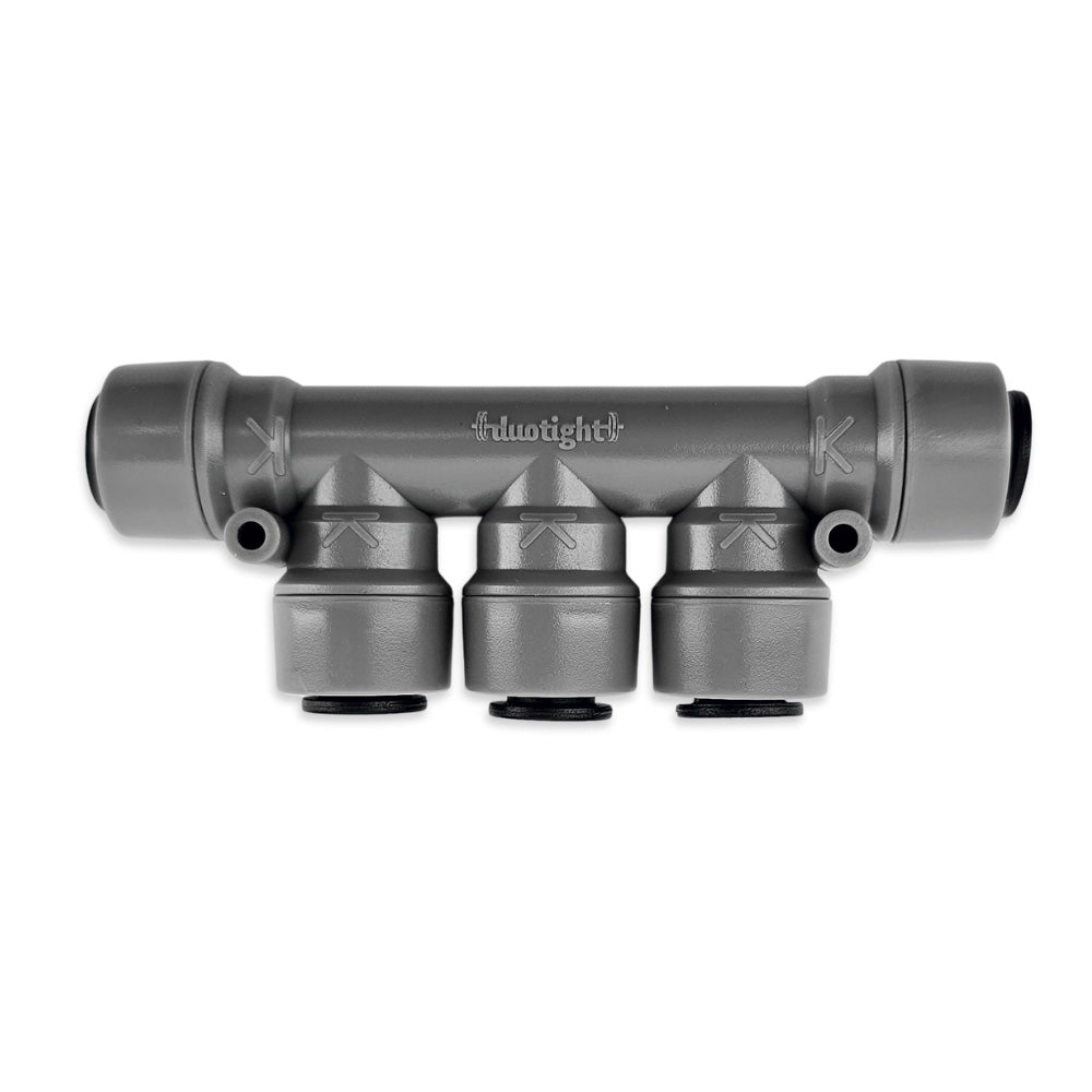 Split any 8mm liquid or gas line into 4 separate lines with this one fitting.