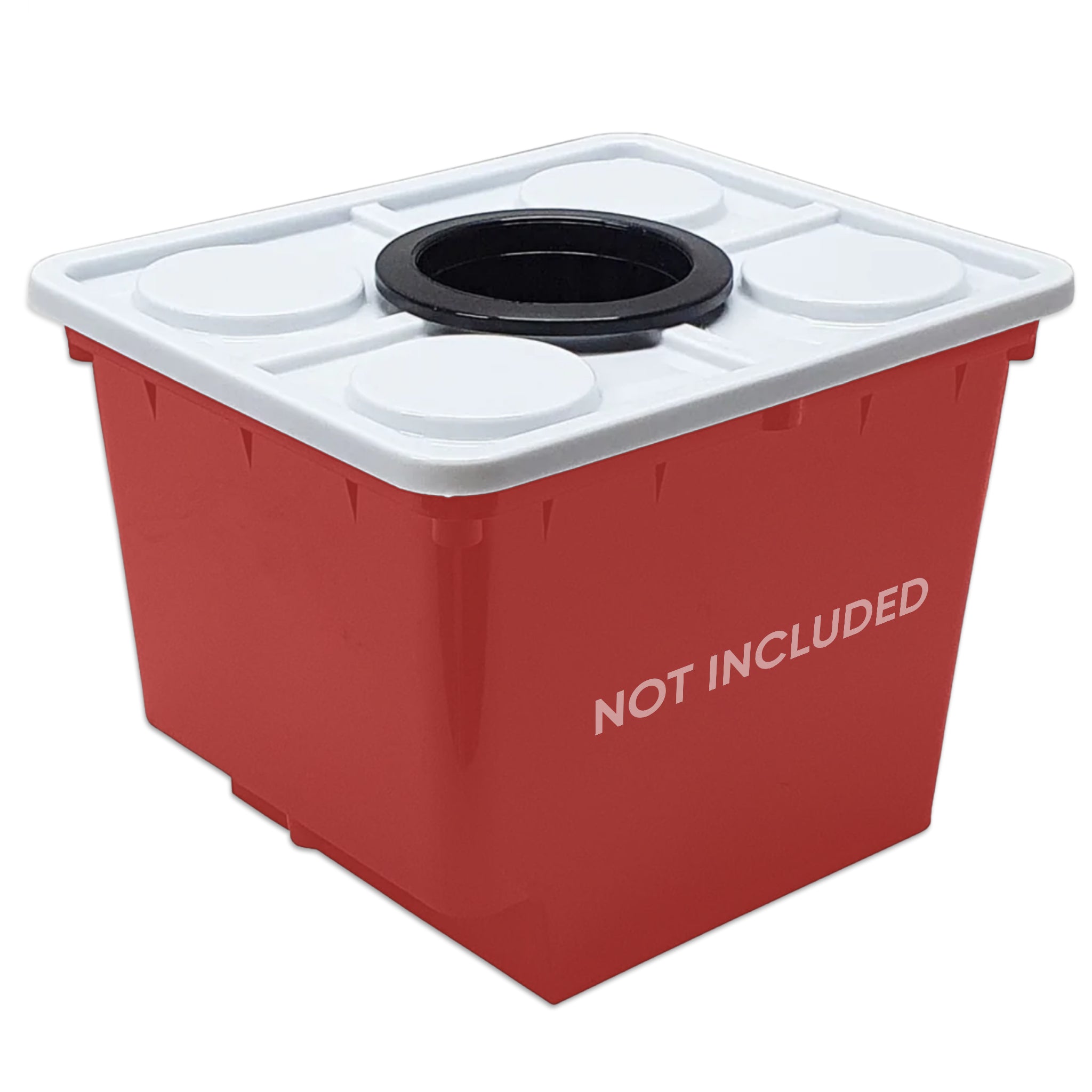 This is a replacement 10 pack of lids with One Hole in the center / with a single mesh pot (100mm x 100mm) for the 11L Dutch Bato Bucket Systems.